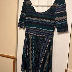 Scoop neck Multicolor Knit Dress. Mid length, excellent condition.